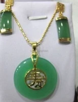 wholesalestylish jewelry set green natural stone necklace earring
