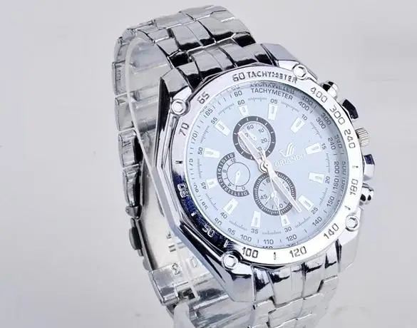 

Simple Men's Silver Watch Quartz Watches Wristwatches Alloy Belt Sport Business Date Display Metal Watch for Men 3 Colors