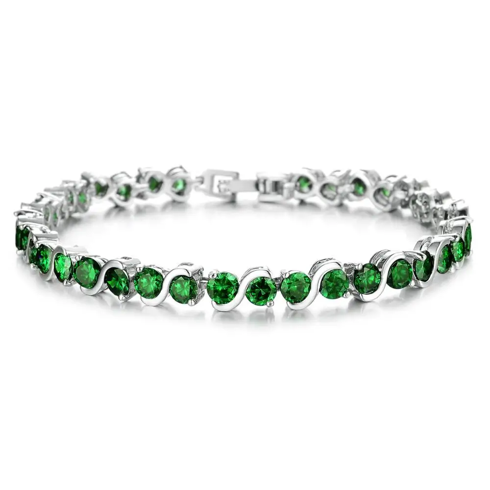 green Модный браслет женский с кристаллами swarovski браслет подарки Ювелирные изделия Римский фантастический браслет брелок кулон - Цвет камня: green