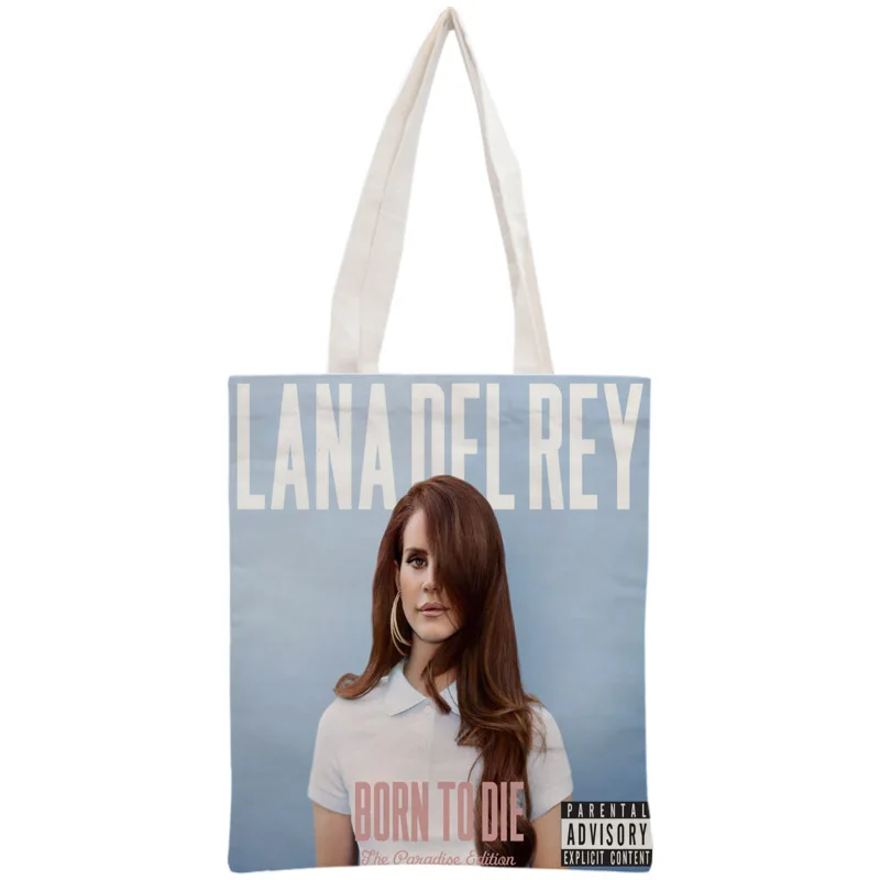 Индивидуальная сумка-тоут Lana Del Rey, многоразовая сумка 30x35 см, двухсторонняя сумка, сумка через плечо, складная Холщовая Сумка для покупок - Цвет: 5