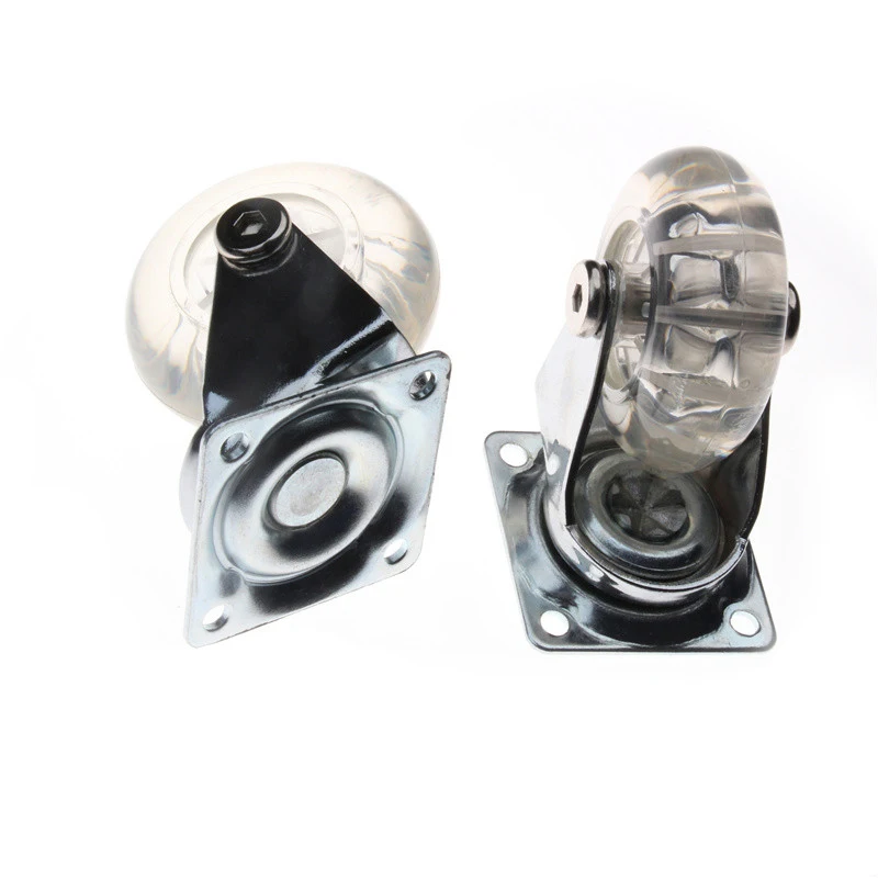 Useful Transparent PU Caster Mute Universal Heavy Duty Furniture Wheel For Children's Car Office Chair Swivel Casters |