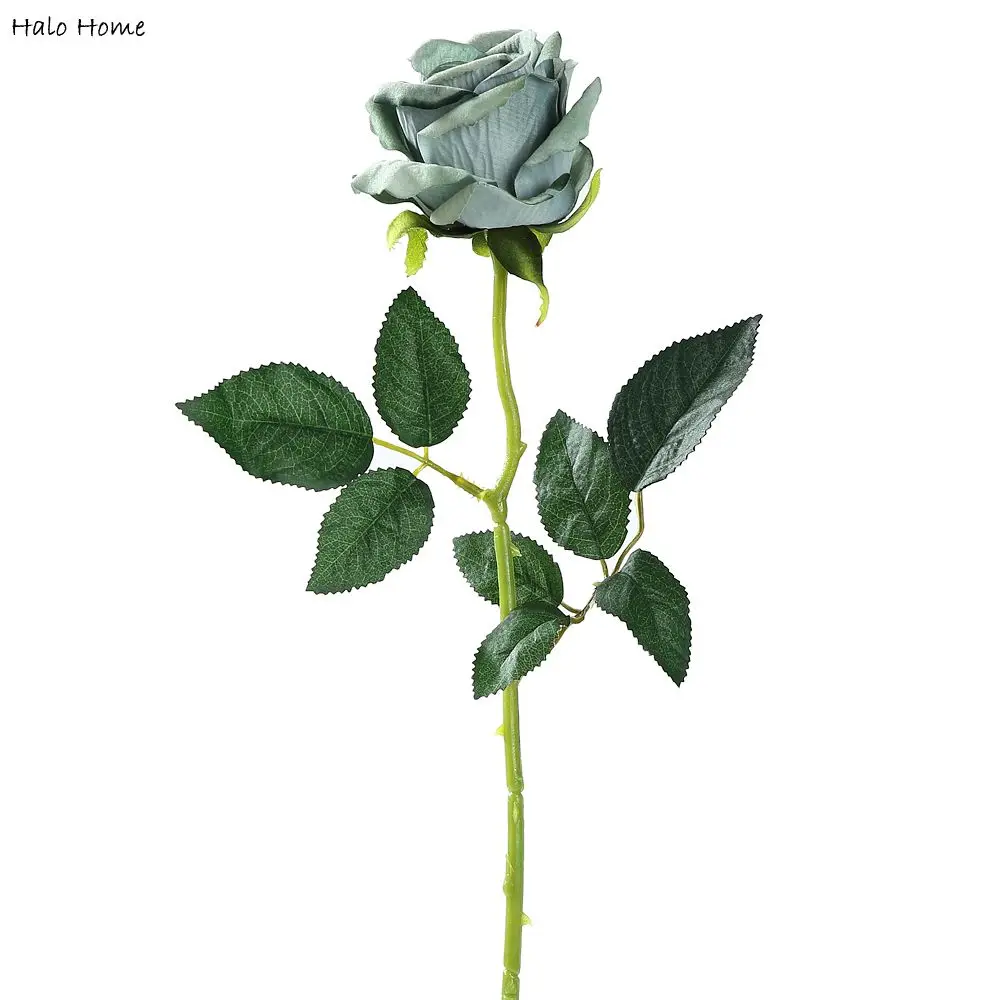 1 ветка Шелковый Искусственный цветок синяя Роза вечерние НКИ дома свадьбы сада