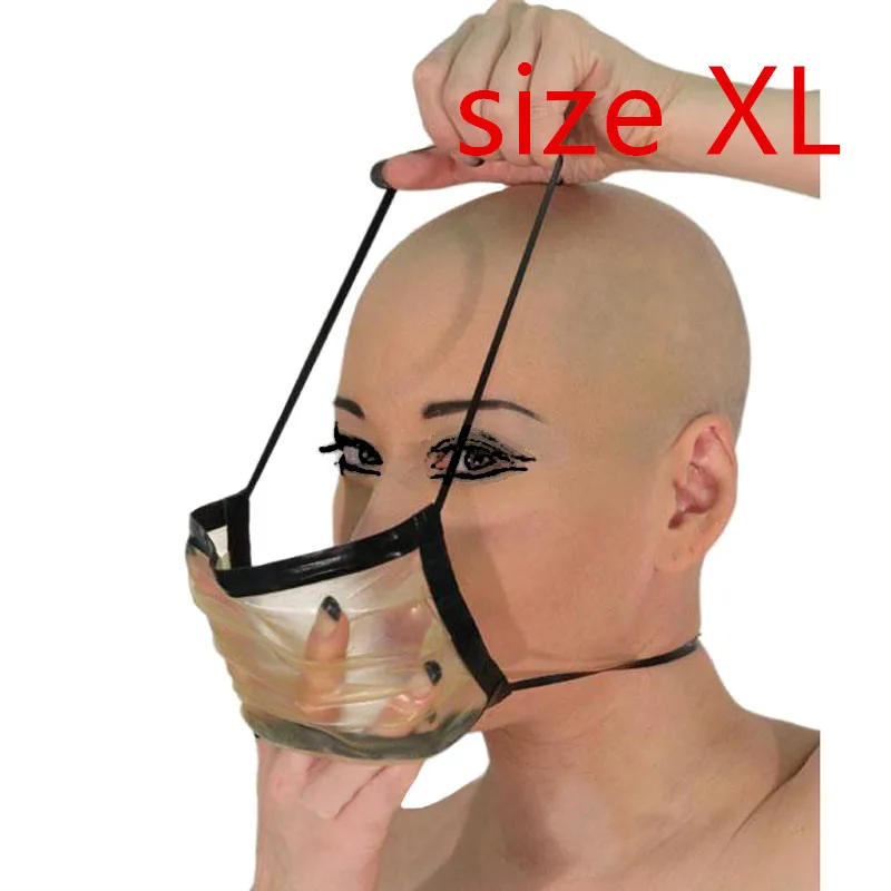size XL Унисекс латексная резиновая маска капот латекс рот крышка ручной работы размер на заказ RLM126 - Цвет: size XL