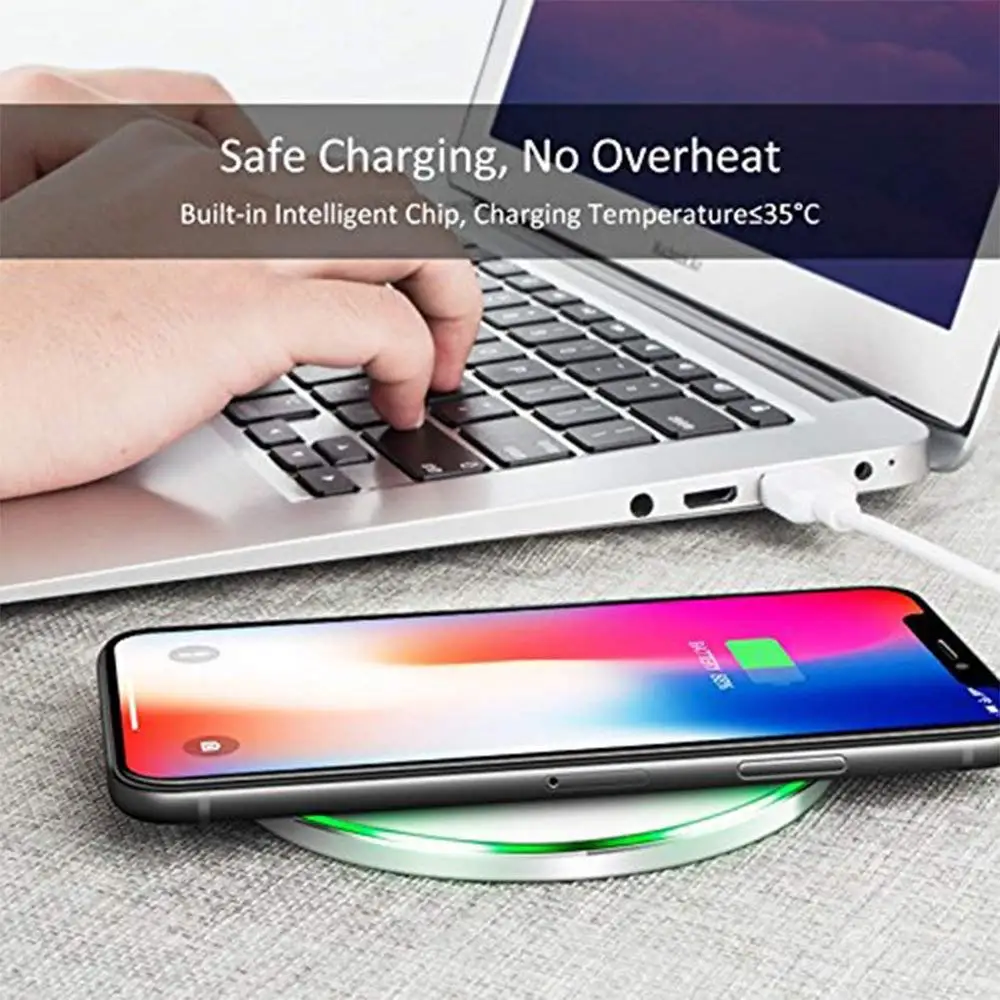 Беспроводное зарядное устройство Qi для iPhone 8 Plus X Xs Max Xr зарядная док-станция USB Huawei