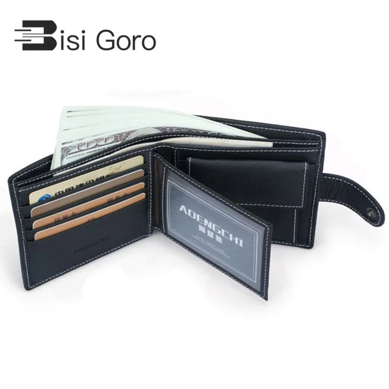 BISI GORO/2019 г. новые туфли из натуральной кожи Для мужчин кошельки RFID Блокировка