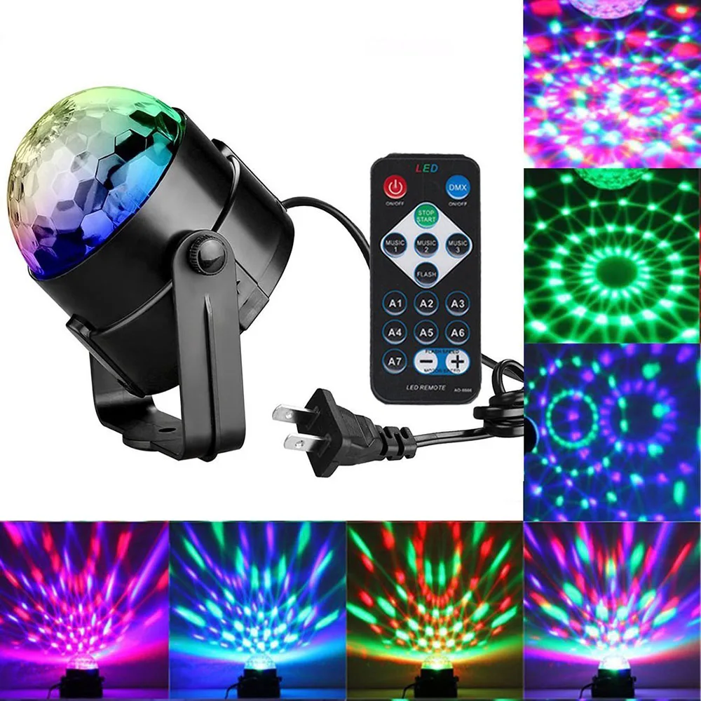 Цвета диско свет сценическое rgb-освещение проектор вращающийся шар лампа дистанционное управление ЕС/США/Великобритания Разъем для вечерние KTV сценические огни