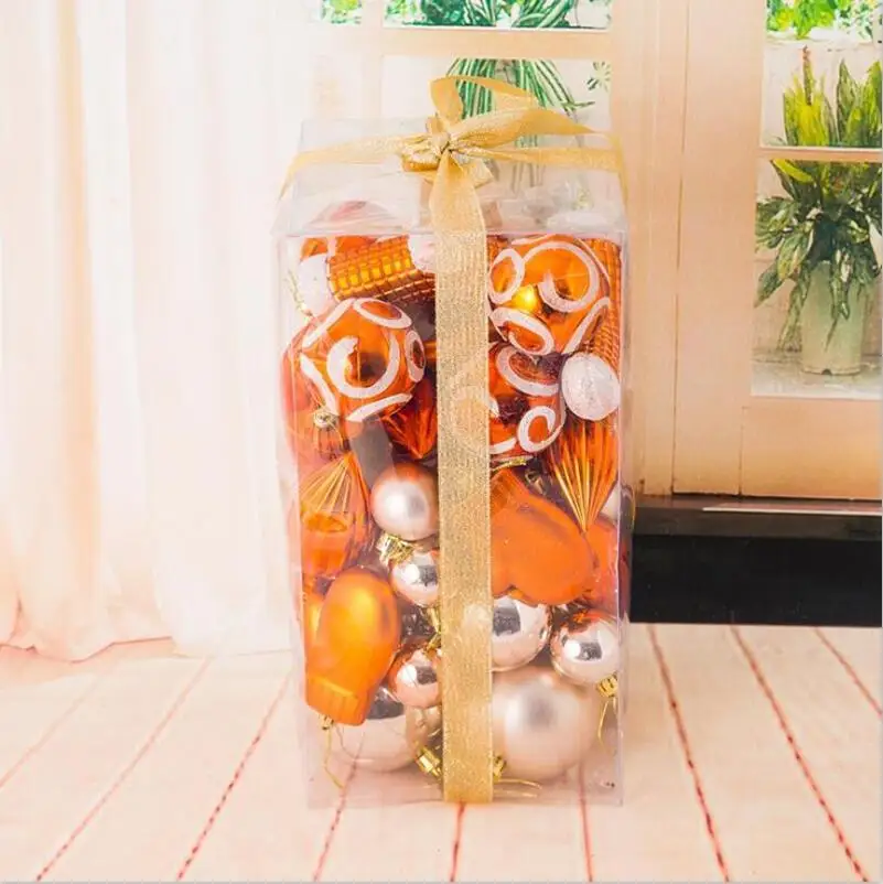 Высокое качество большая коробка красочные DIY Праздник Рождественская елка Декор шар-безделушка подвесные рождественские украшения-орнаменты для вечеринки для дома - Цвет: Шампанское