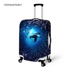 Чехол для чемодана twoheart sgirl с рисунком животного, дельфина, эластичный водонепроницаемый пылезащитный чехол для багажа, аксессуары для багажа