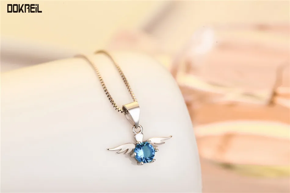 Серебряный ангел крылья AAA CZ ожерелье Маленькая подвеска 2019 лучший друг подарки
