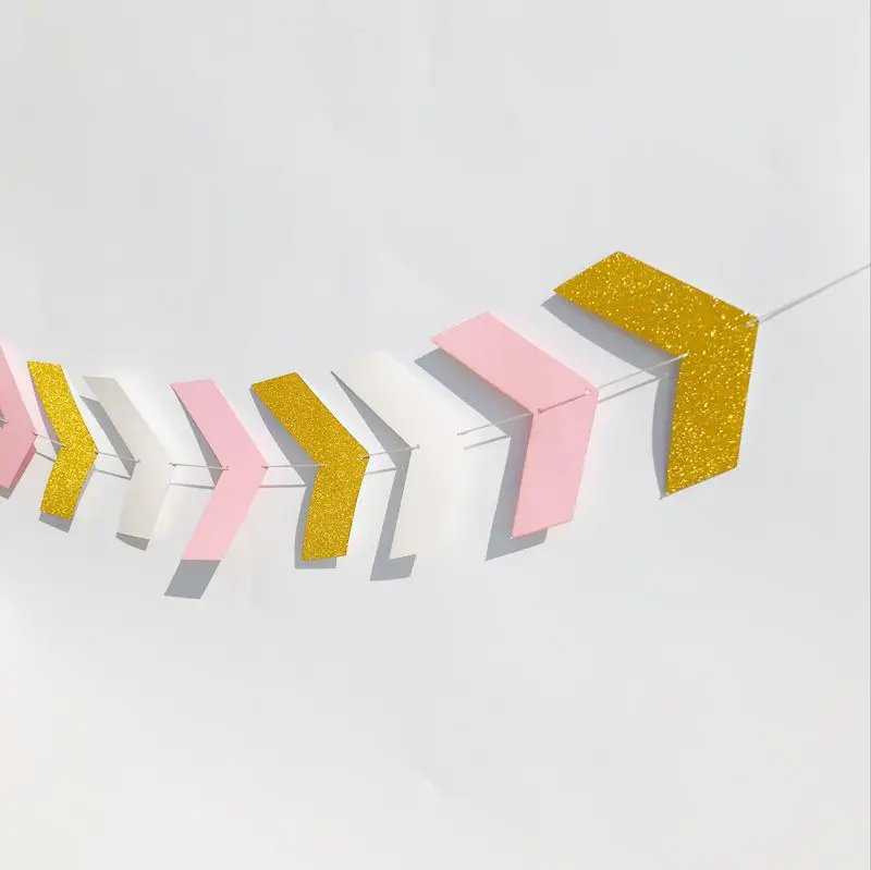 9 шт. День Святого Валентина Геометрическая стрелка ПРИШИТАЯ бумага Гарланд