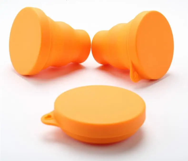 Портативные одноцветные силиконовые стаканчики для воды складные стаканы