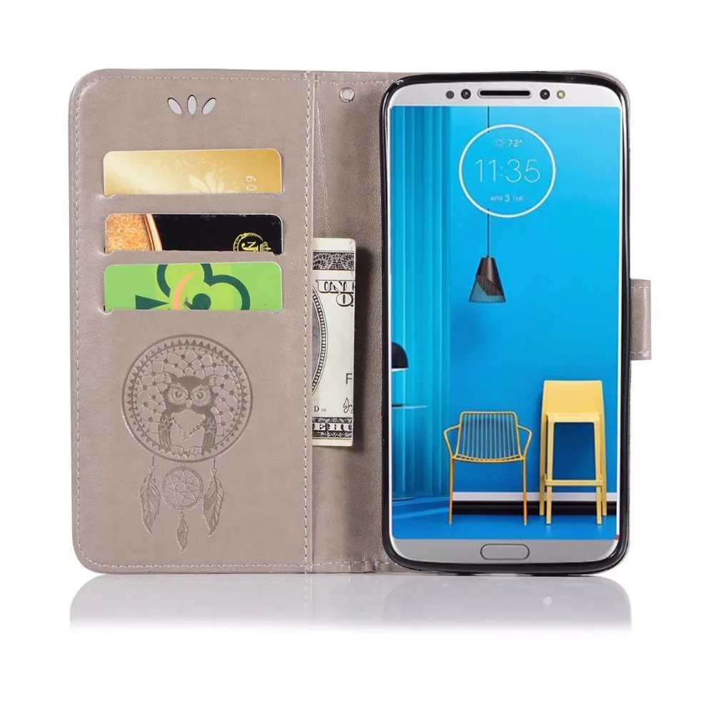 Новинка чехол для Motorola Moto G6 Роскошный кошелек задняя крышка из искусственной