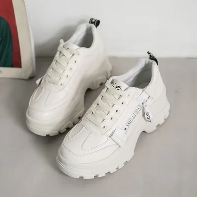 Beige Женская Повседневная обувь; Новинка; осенние модные кроссовки; женская обувь на плоской подошве; дышащие женские кроссовки на шнуровке; водонепроницаемые - Цвет: Beige