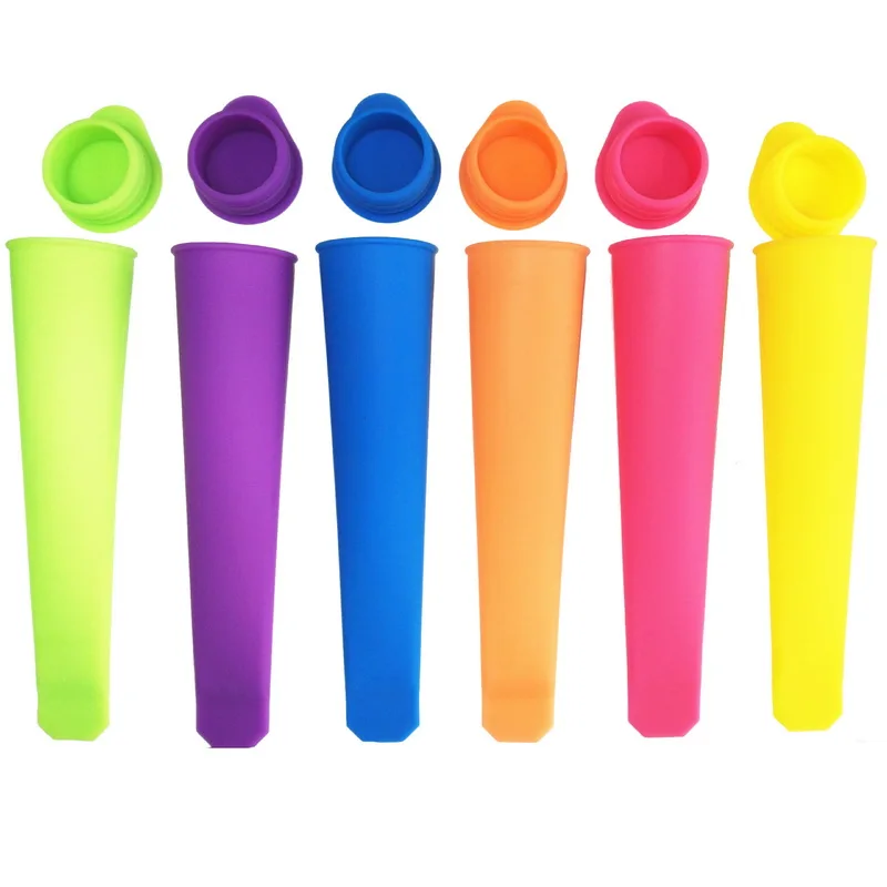 G217345B Hoomall 4, 6 штук в партии, самодельный лед мороженого пуш-ап Мороженое Желе на палочке для эскимо силиконовая форма для льда Форма для мороженого с крышкой - Цвет: G217345B