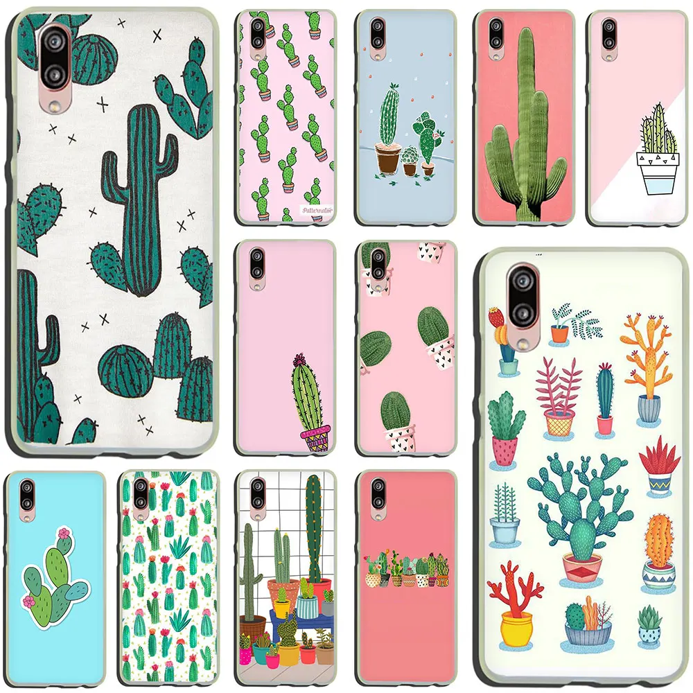 Твердый чехол с изображением кактуса растения для Huawei P30 P20 P8 P9 P10 Plus Lite Mini 2015 2016 2017
