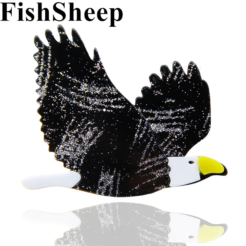 FishSheep акриловая брошь с орлом для женщин в животном стиле Летающая блестящая