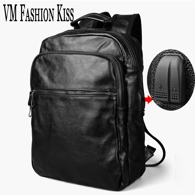 VM модный поцелуй мужской рюкзак деловая дорожная сумка натуральная кожа