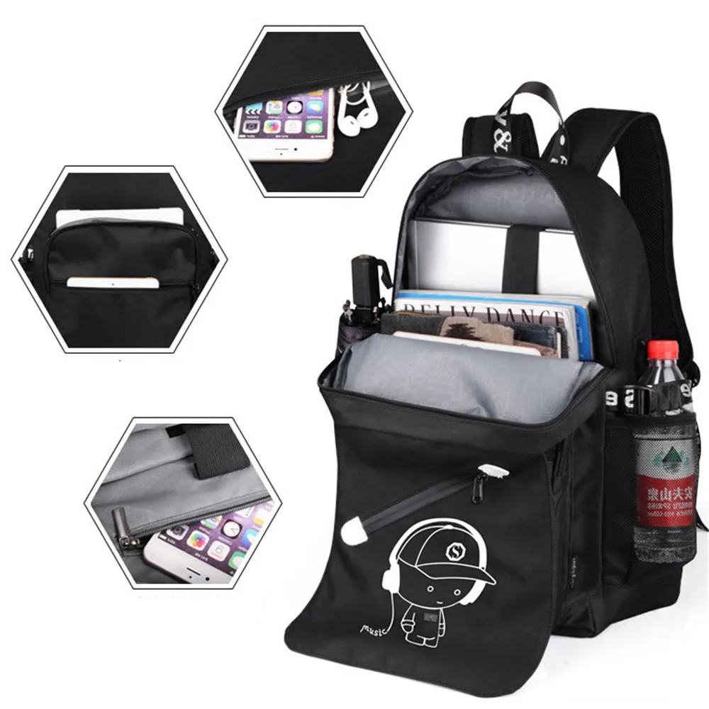 Usb-рюкзак для зарядки детские школьные сумки подростков большая вместительность