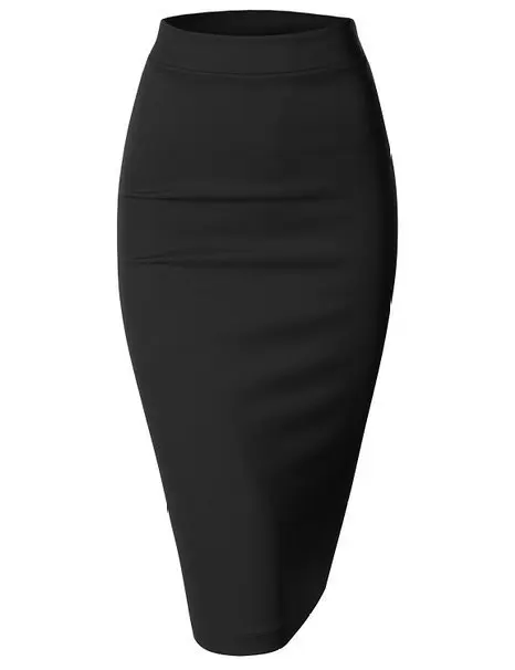 

2015 Spring Summer Women Plus Size XXS-6XL Black Office slit back pencil Skirt High Waist Bodycon knee-length ladies Skirts