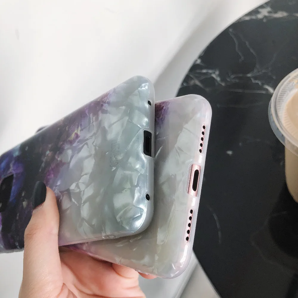 Ourdeals Аметист раковины чехол для телефона huawei Honor9 10 Mate10 20pro Nova 2s 3 3i 4 P30pro Глянцевая