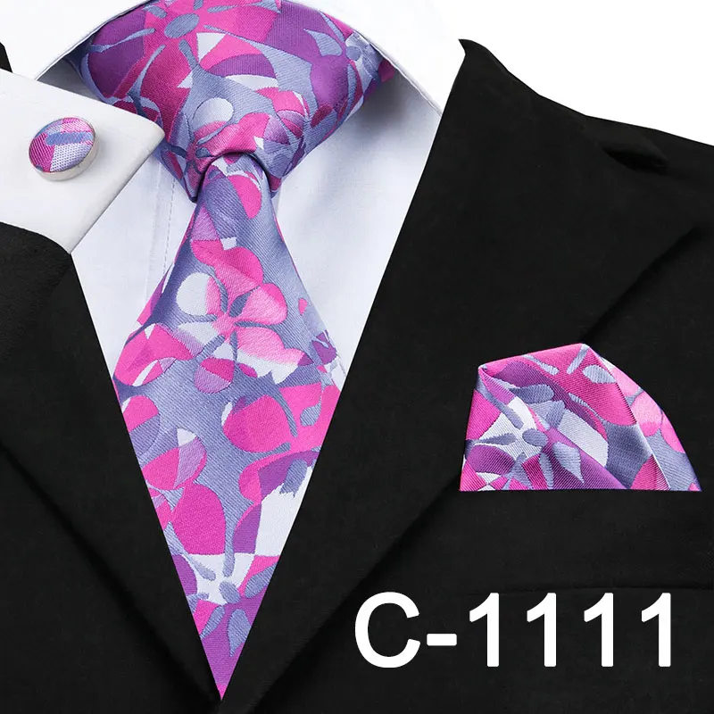 Hi-Tie, роскошные шелковые фиолетовые галстуки с цветочным узором пейсли для мужчин, набор галстуков и носовых платков, модные дизайнерские деловые свадебные мужские галстуки - Цвет: SN-1111