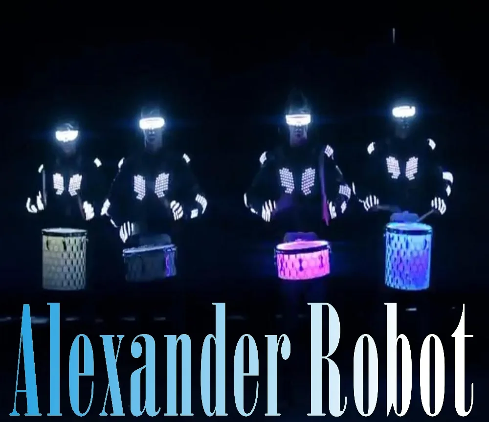 New arrived RGB color LED show armor Suits Robot Costume Luminous Clothing For Night Clubs Party KTV Supplies | Тематическая одежда