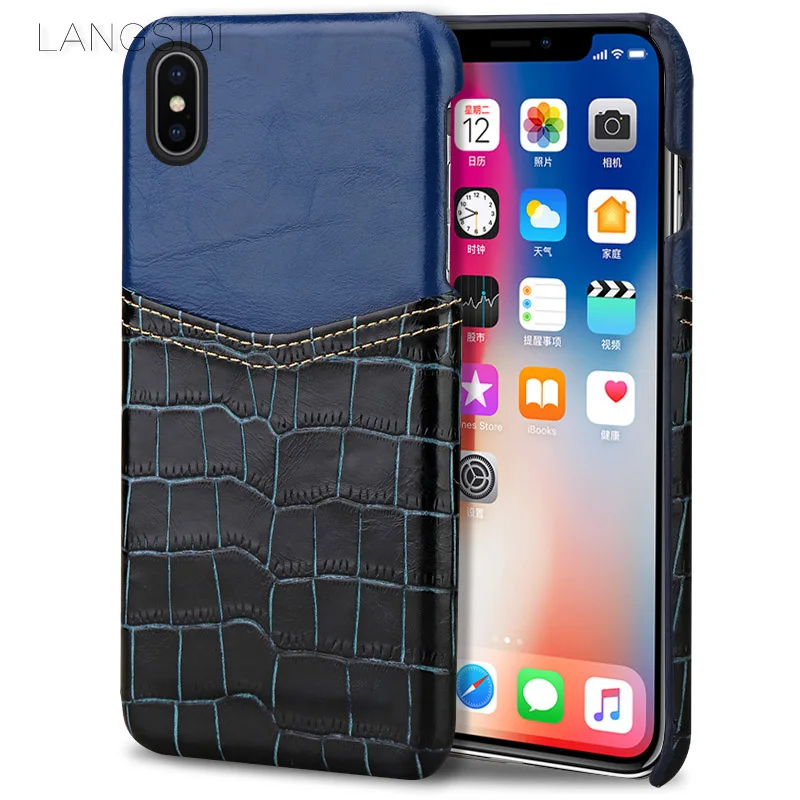 2018 Новый чехол для телефона с узором крокодиловая кожа карты кожаный IPhone X