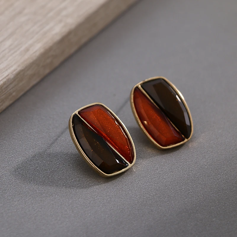 Yhpup Minimalist Cushion Geometric Stud Earrings Statement Acrylic Charm Earring For Women Party Jewelry Brincos | Украшения и