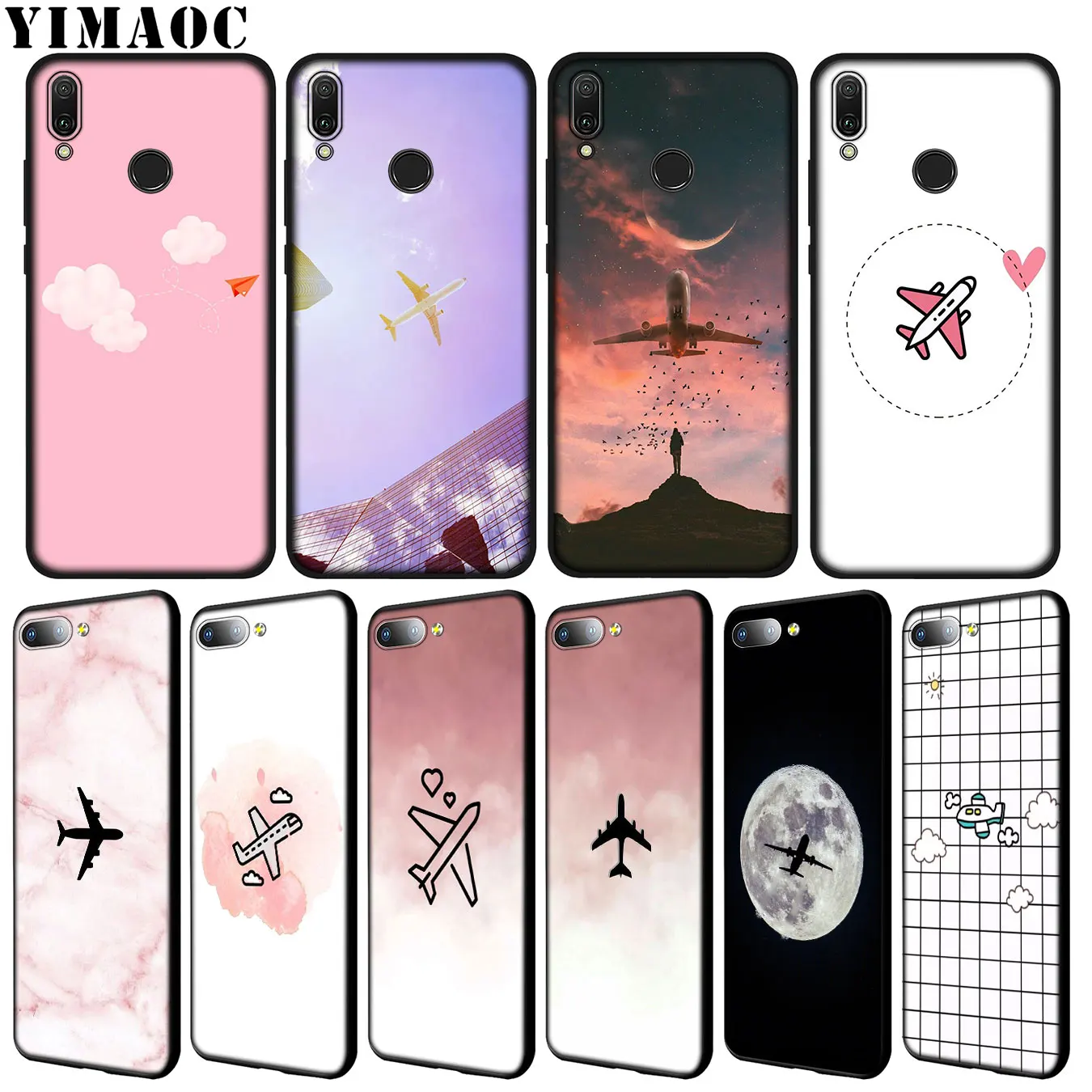 YIMAOC простой милый мультяшный воздушный самолет мягкий чехол для Huawei Y9 Y7 Y6 Prime Honor 20