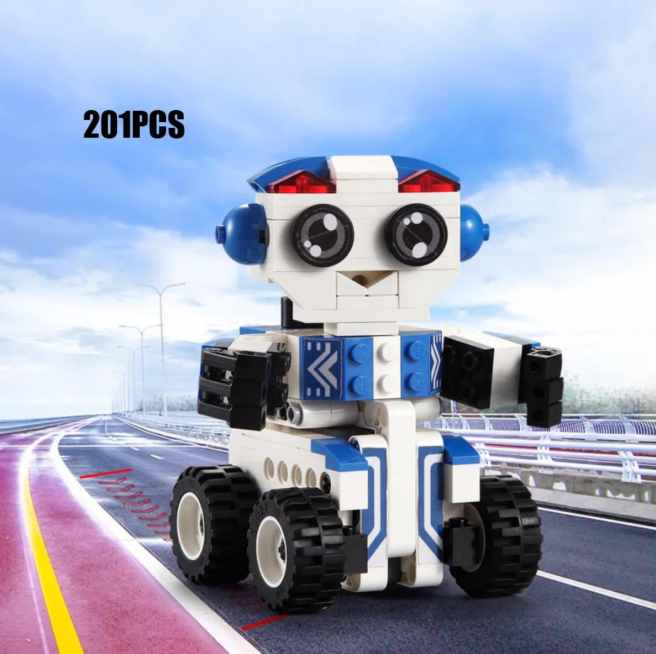 

Technical radio 2.4Ghz remote control Smart dancing robot 2in1 building block model bricks rc car pull back steam toys for gifts