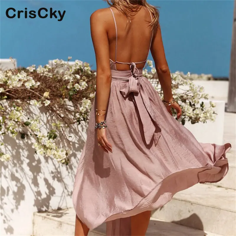 CRISCKY/модное летнее Клубное платье для женщин без рукавов элегантные длинные