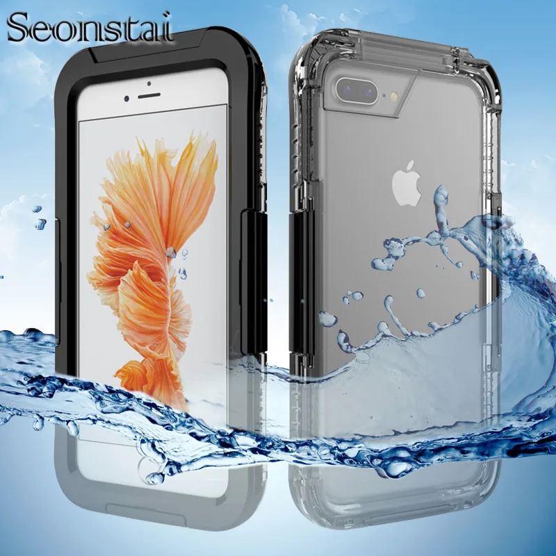 

Seonstai Waterproof Case for iPhone 8 Plus Cover Swimming Dive Pouch for iPhone 7 Plus 6 Plus Cases Fundas Carcasas Capinha Capa