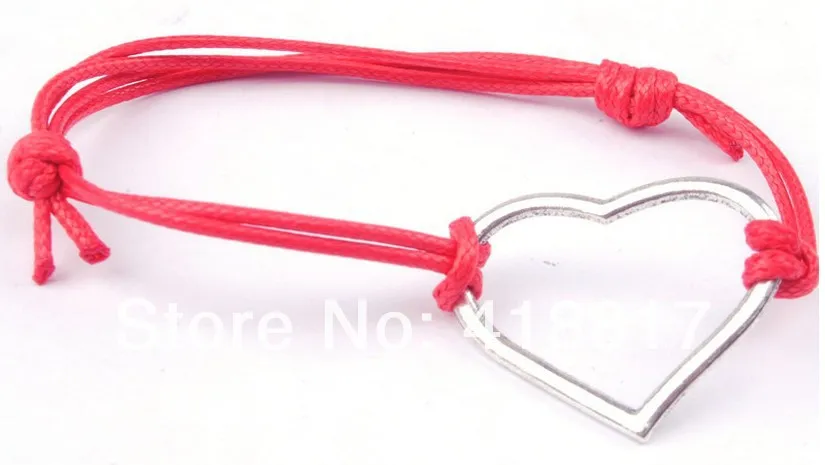 Микс 8 видов цветов модные в форме сердца браслет принт милые возлюбленные Ручной Работы Регулируемый 60