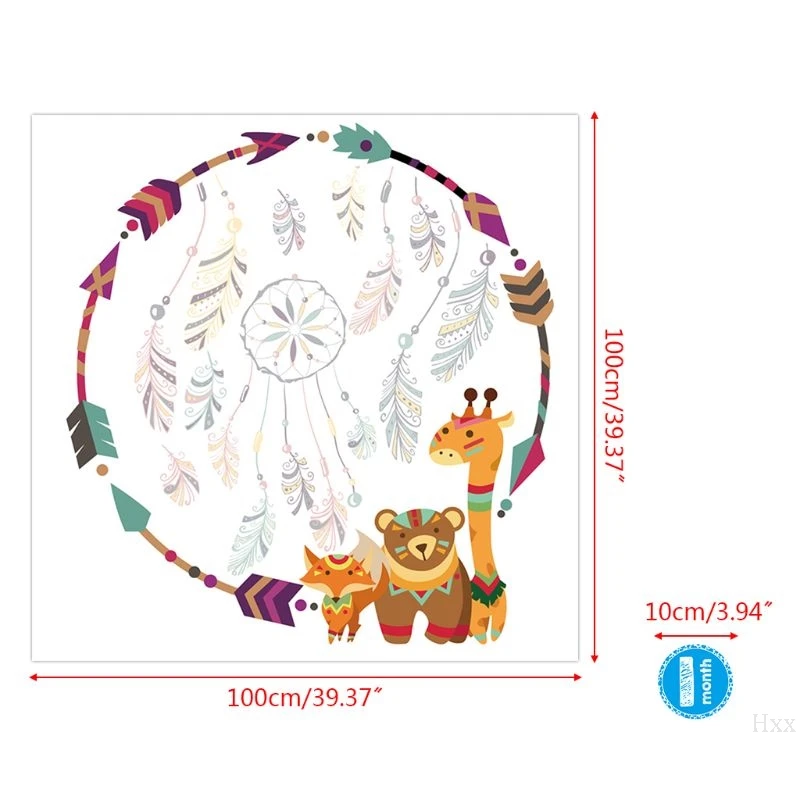 

Baby Photography Blanket Sticker Set Milestone Cartoon Animals Stickers Blankets Infant Girls Boys Photo Commemorative Gifts