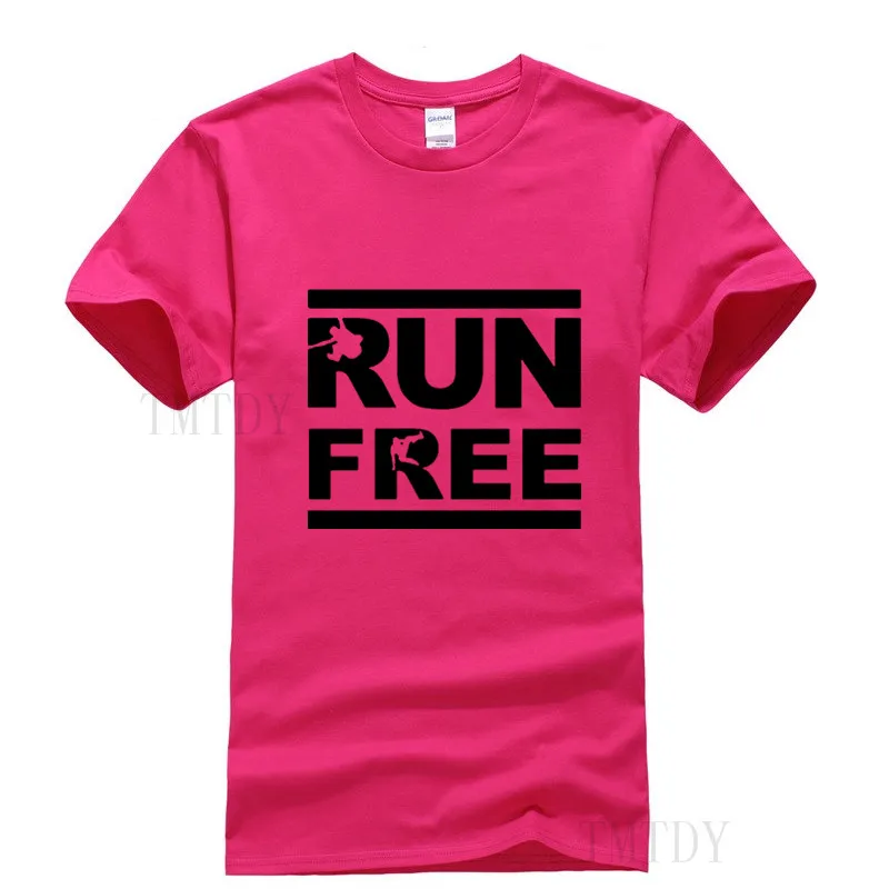 2018 летом прохладно Free Running футболка Для мужчин короткий рукав o образным вырезом