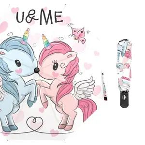 Зонтик Детский, ветрозащитный, быстросохнущий, зонт с единорогом