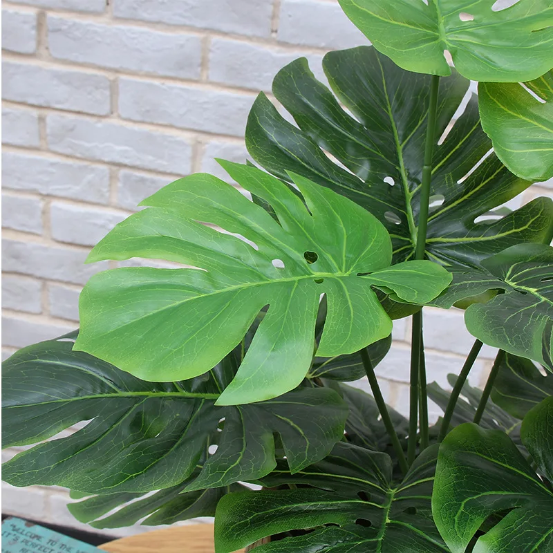 60 см искусственное натуральное на ощупь Monstera искусственные растения Тропическое