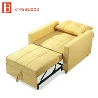 Small house design foldable single seater yellow fabric Sofa Bed