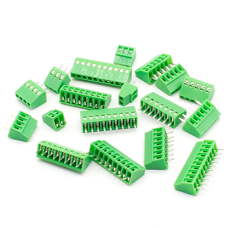 50 шт. 2 54 мм PCB универсальные Винтовые клеммные блоки коннектор 2/3/4/5/6/7/8/9/10 12 Pin/Poles