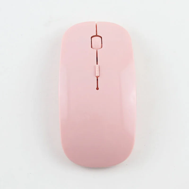 Розовый KuWFi Bluetooth 2,4G, беспроводная мышь с usb-приемником, яркие цвета, модные ультра тонкие мини компьютерные мыши, ноутбук, настольный компьютер - Цвет: Розовый