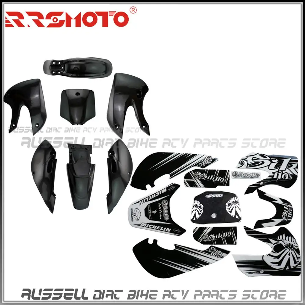 KLX110 Sticker Decals +black fender sets for Kawasaki &amp KX65 MOTO Dirt Pit Bike Parts | Автомобили и мотоциклы