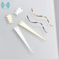 copper diy handmade earrings long temperament material sliver triangle fish wave curved fringe earrings accessories