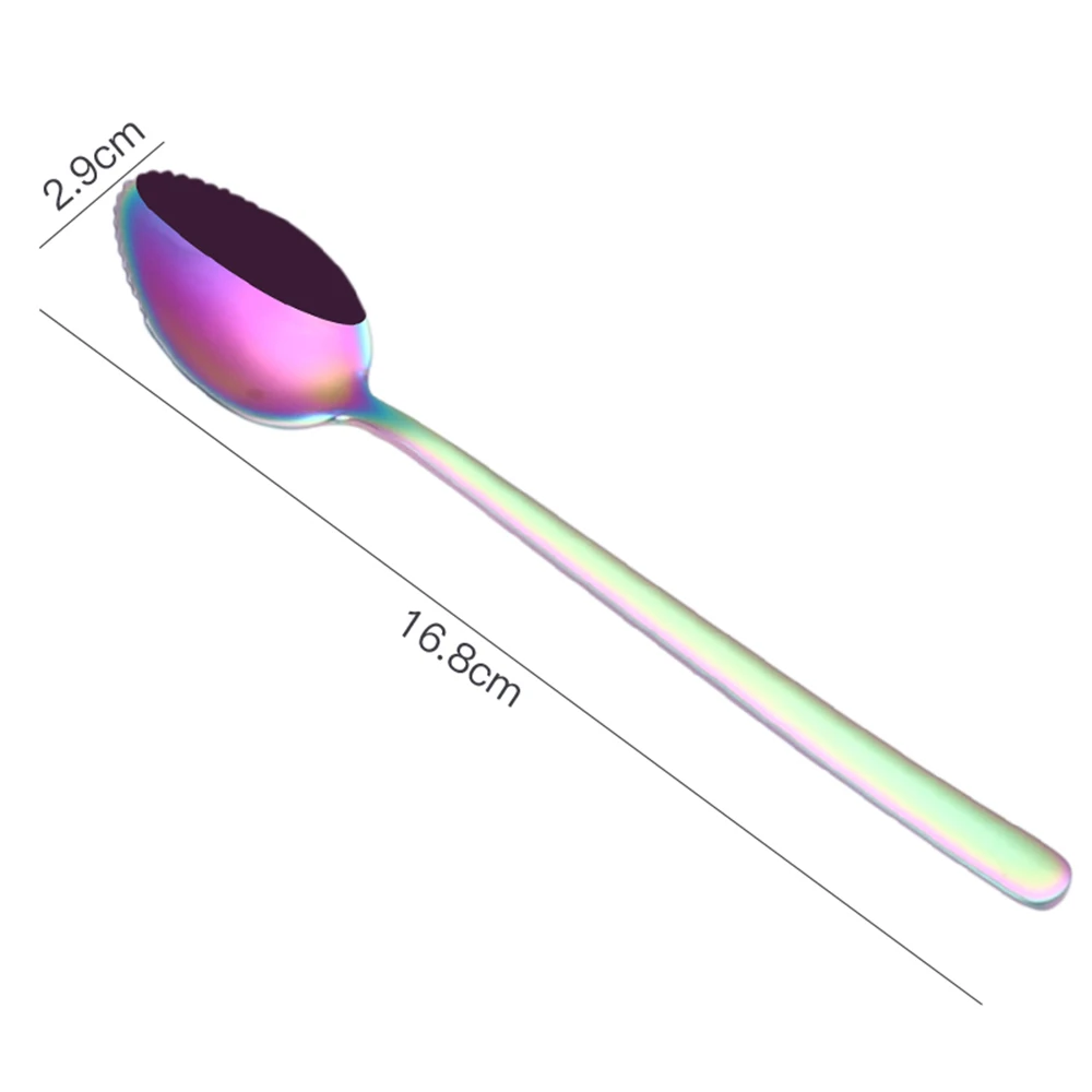 Colorful Цветное покрытие из нержавеющей стали выскабливание ложка Мороженое Кофе ложка для фруктов чайных ложек домашний кухонный металлический Ложки Посуда - Цвет: Colorful