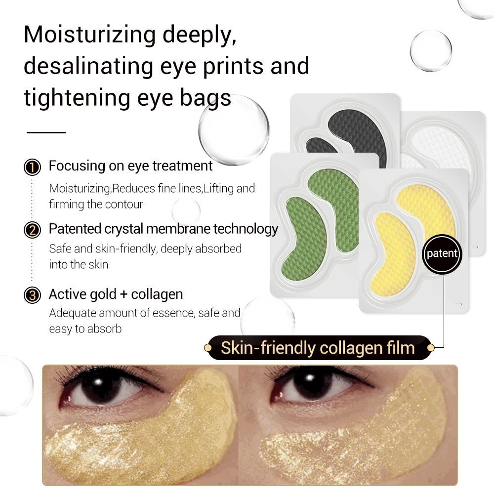40 шт./20 пар коллагеновые маски для кожи вокруг глаз от морщин|Средства ухода и