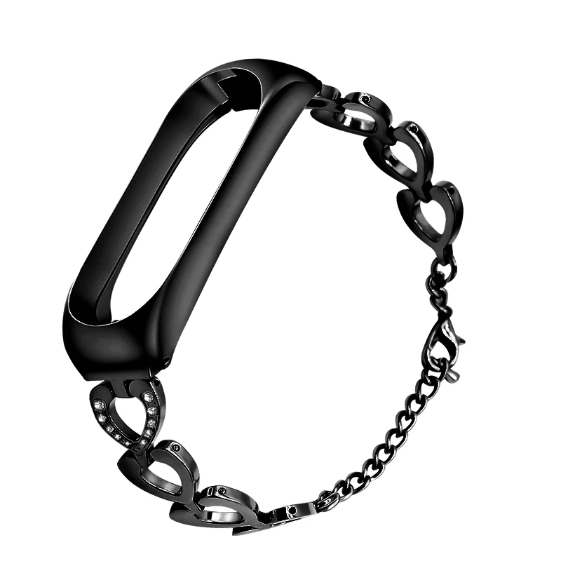 Алмазный браслет для спортивной камеры Xiao Mi Band 3 и 4 Нержавеющая сталь браслет Xiaomi Xaiomi Xiami Xaomi Xaiomy ремень