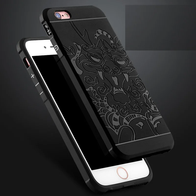 Элитный бренд силиконовый чехол для Apple iPhone 6 6s дракон узор Дизайн Гибкая ТПУ