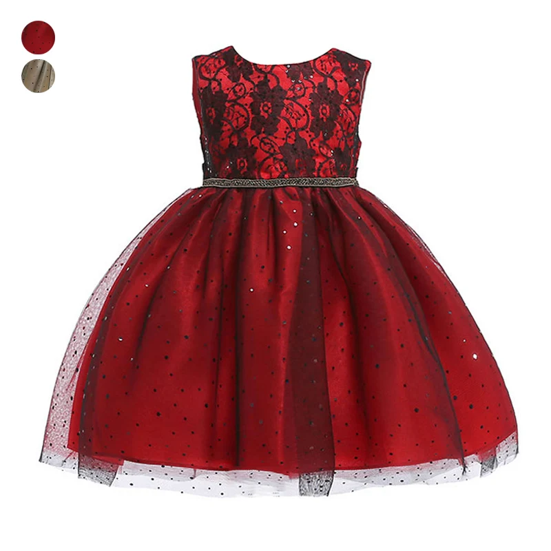 

Baby Girl Princess Dresses Summer Children Flower Sequins Birthday Wedding Gown Tulle Dress M09