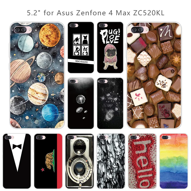Case For Asus Zenfone 4 Max ZC520Kl Ultrathin TPU Colorful Back Cover Soft Silicone for 5.2 inch Funda |