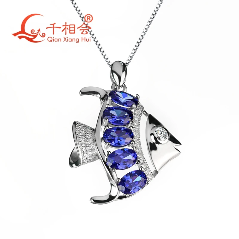 Кулон в виде милой рыбы с фианитом|925 sterling silver pendant|silver pendantpendant necklace |