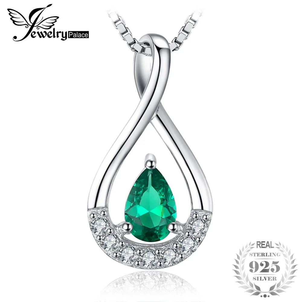Jewelrypalace Мода 0.45 CT создано Изумрудный кулон Цепочки и ожерелья Изысканные